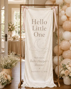 Satin Welcome Baby Shower Banner – product photo 3