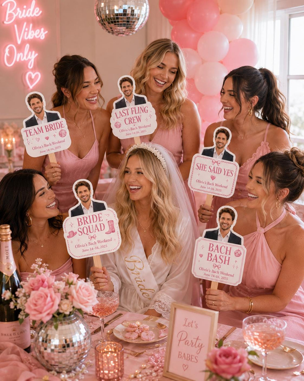 Bachelorette Face Fan, Custom Groom Photo Fan, Team Bride Party Favor - product image 7