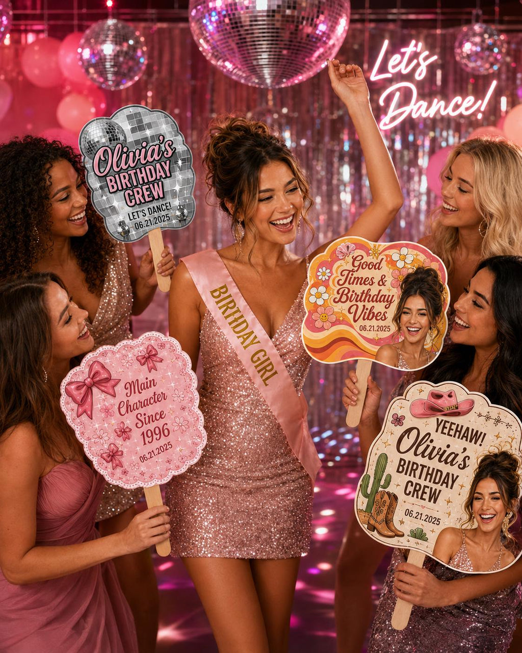 Custom Photo Birthday Hand Fan, Personalized Party Prop Favor - product image 2