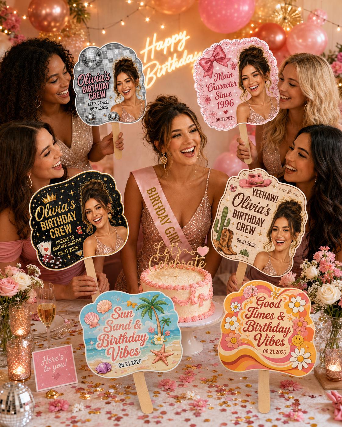 Custom Photo Birthday Hand Fan, Personalized Party Prop Favor - product image 10