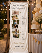 Graduation Timeline Banner, Custom Photo Fabric Sign – product photo 2