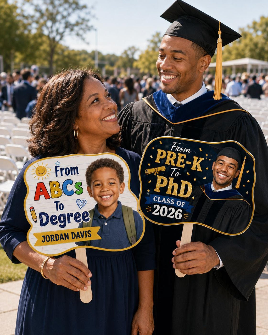 Custom Graduation Photo Hand Fan, Class of 2026 Keepsake Prop - product image 1
