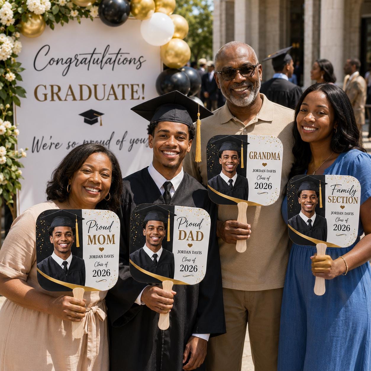 Custom Photo Graduation Fans, Class of 2026 Family Keepsake Props - product image 8