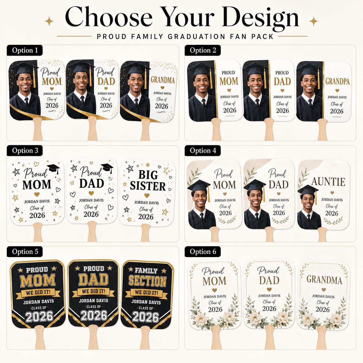 Custom Photo Graduation Fans, Class of 2026 Family Keepsake Props - product image 3