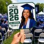 Custom Graduation Photo Fan, Class of 2026 Personalized Grad Prop – main product view