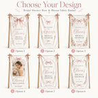 Personalized Satin Bridal Shower Welcome Banner, Custom Fabric Event Signage – product photo 3