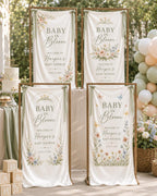 Baby in Bloom Garden Banner, Personalized Floral Baby Shower Welcome Sign – product photo 2