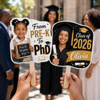Custom Graduation Photo Hand Fan, Class of 2026 Grad Prop – main product view