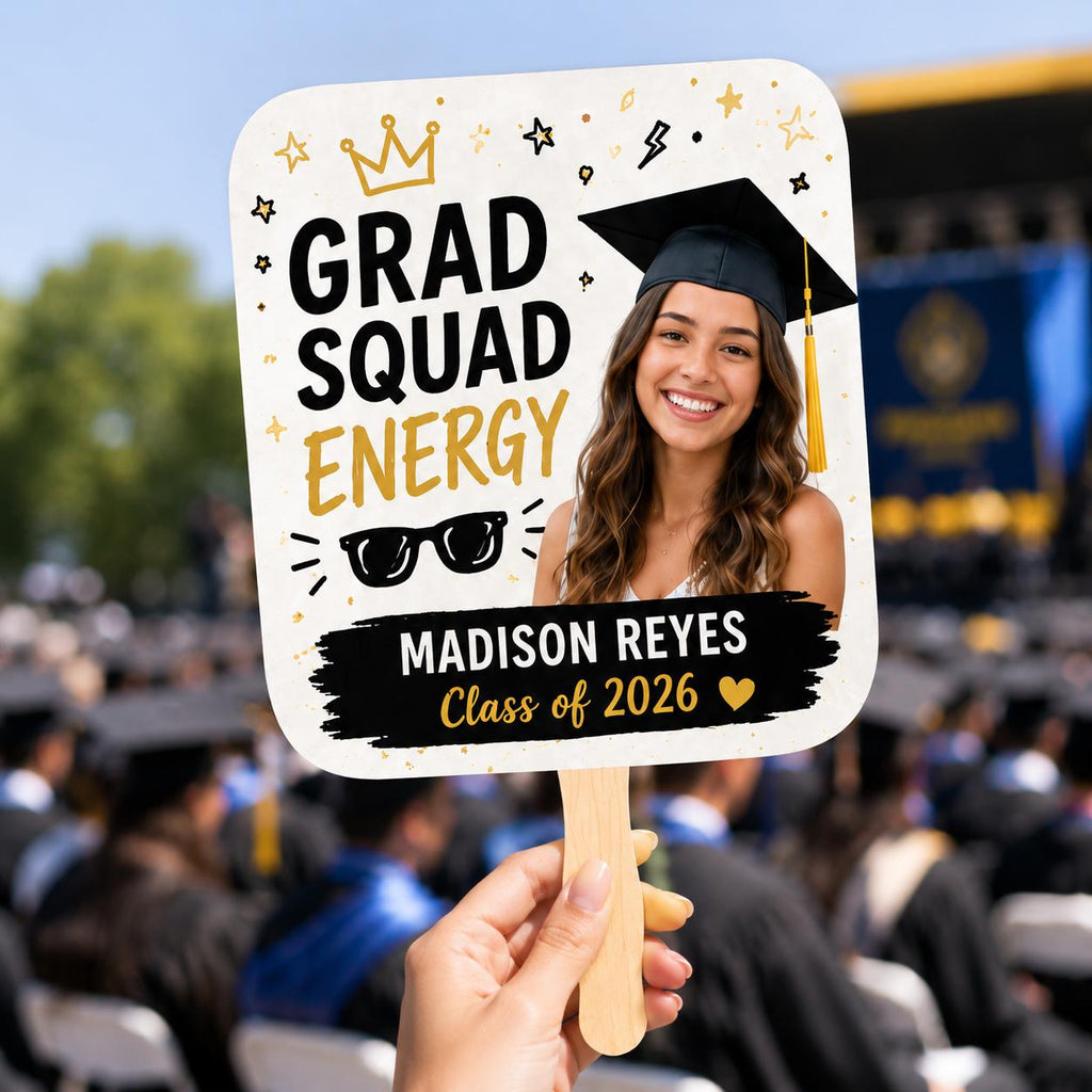 Custom Photo Graduation Hand Fans, Class of 2026 Party Props, Personalized Grad Favors - product image 6