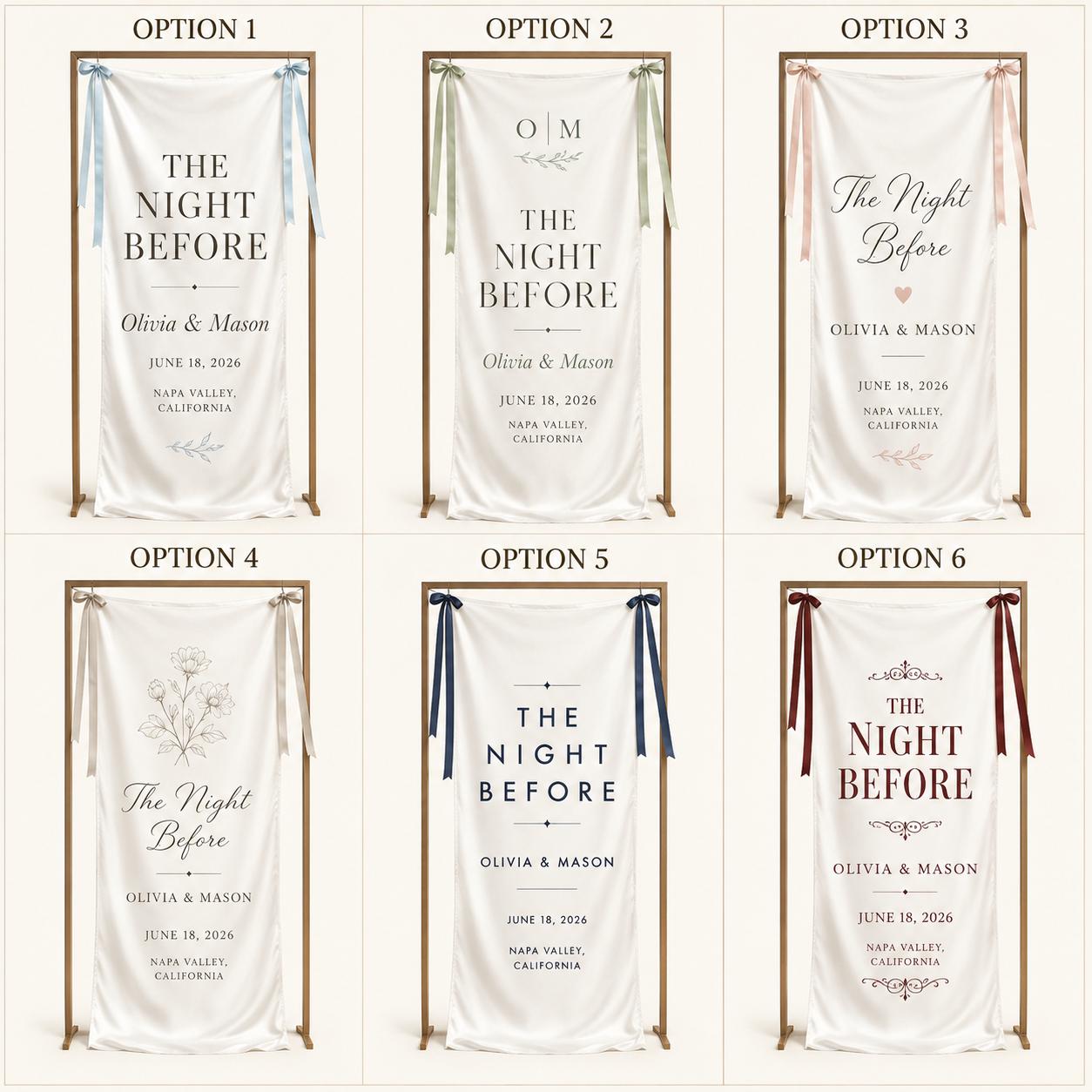 Personalized Satin Wedding Welcome Banner, Rehearsal Dinner Sign - product image 4