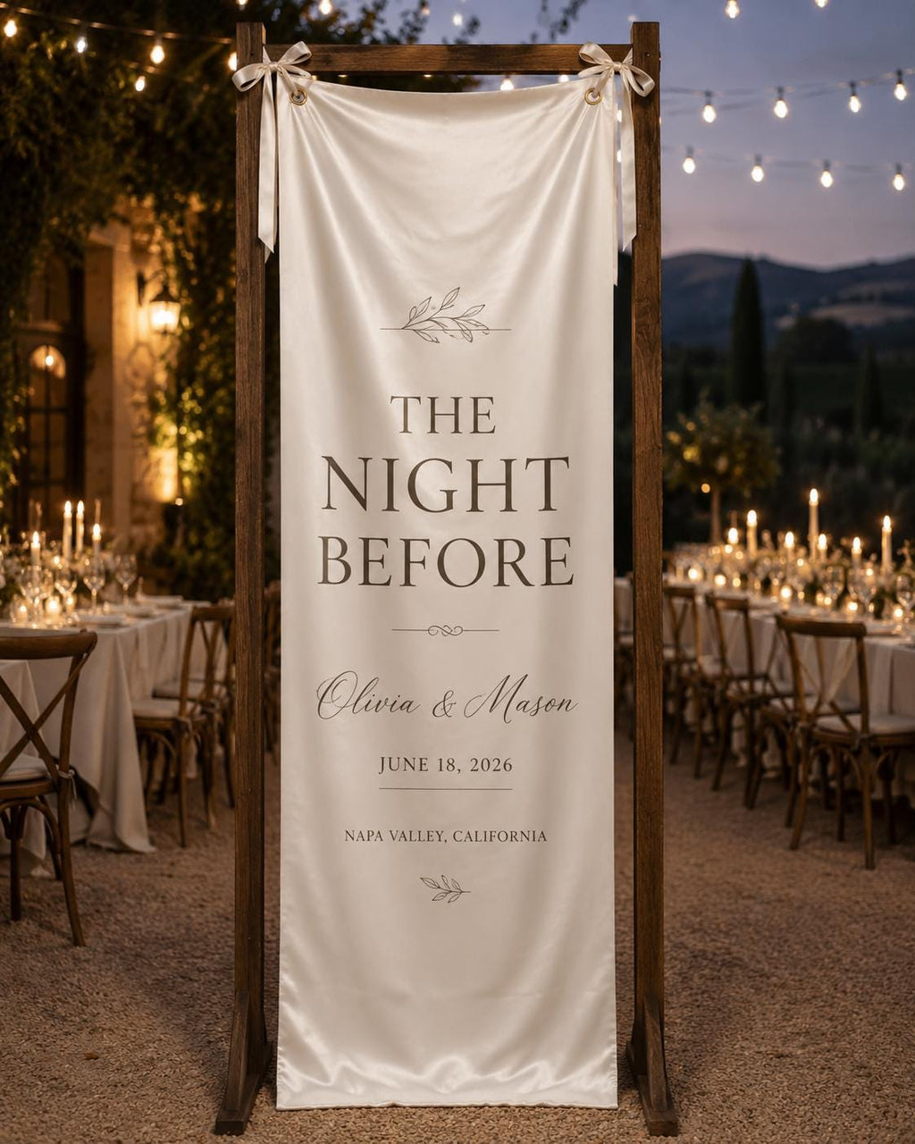 Personalized Satin Wedding Welcome Banner, Rehearsal Dinner Sign - product image 10