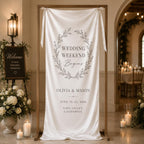 Personalized Satin Wedding Welcome Banner, Event Decor Signage – product photo 7
