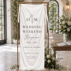 Personalized Satin Wedding Welcome Banner, Event Decor Signage – product photo 2