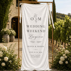 Personalized Satin Wedding Welcome Banner, Event Decor Signage – product photo 9