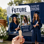 Custom Double Photo Graduation Fan – product photo 2