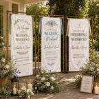 Wedding Weekend Banner, Personalized Satin Welcome Sign, Custom Fabric Wedding Event Decor – product photo 8