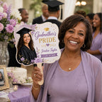 Custom Photo Graduation Fan, Class of 2026 Proud Grandma Prop – main product view