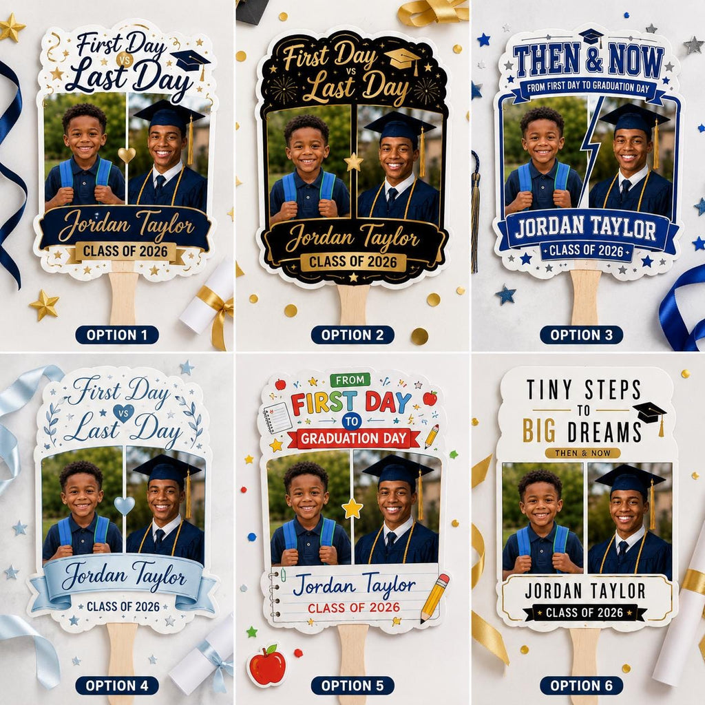 Custom Photo Graduation Fan, Class of 2026 Prop, Personalized Grandma Keepsake - product image 3