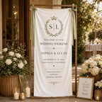 Wedding Weekend Banner, Personalized Satin Welcome Sign, Custom Fabric Wedding Event Decor – product photo 5