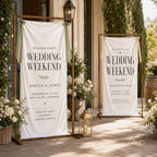 Wedding Weekend Banner, Personalized Satin Welcome Sign, Custom Fabric Wedding Event Decor – product photo 9