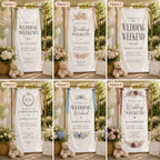 Wedding Weekend Banner, Personalized Satin Welcome Sign, Custom Fabric Wedding Event Decor – product photo 3