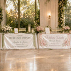 Welcome Drinks Banner, Personalized Satin Wedding Bar Sign – product photo 2