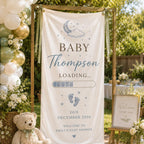 Personalized Satin Baby Shower Welcome Banner, Custom Due Date Fabric Sign – product photo 8