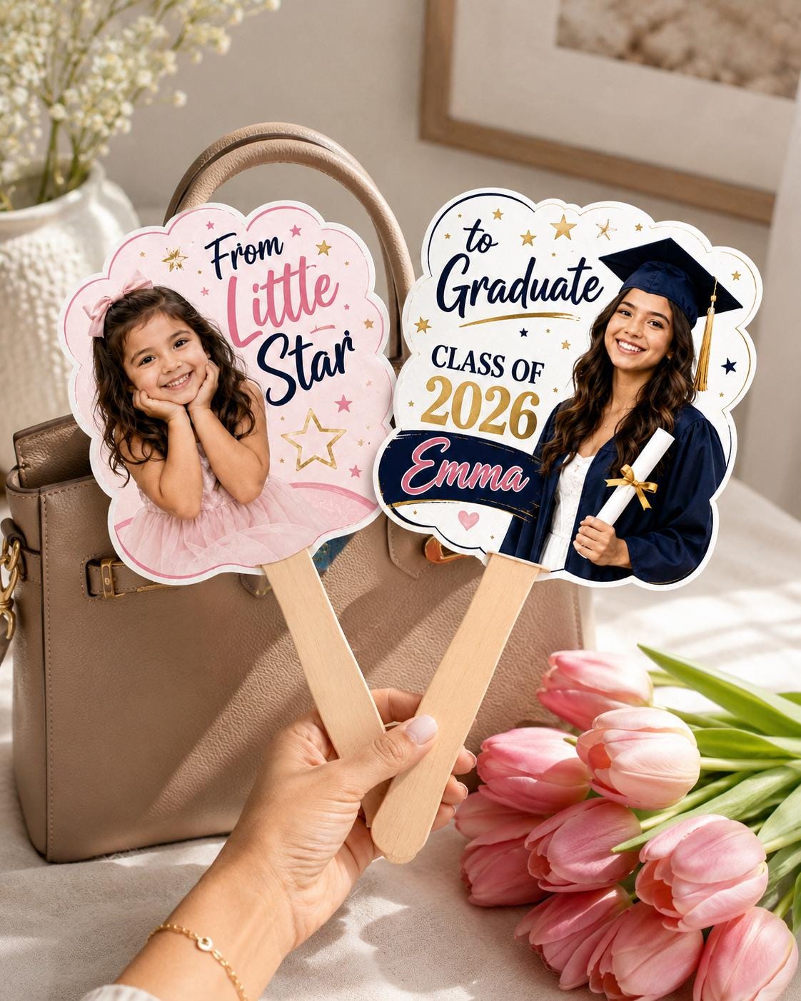 Custom Graduation Photo Fan, Class of 2026 Keepsake Prop - product image 7