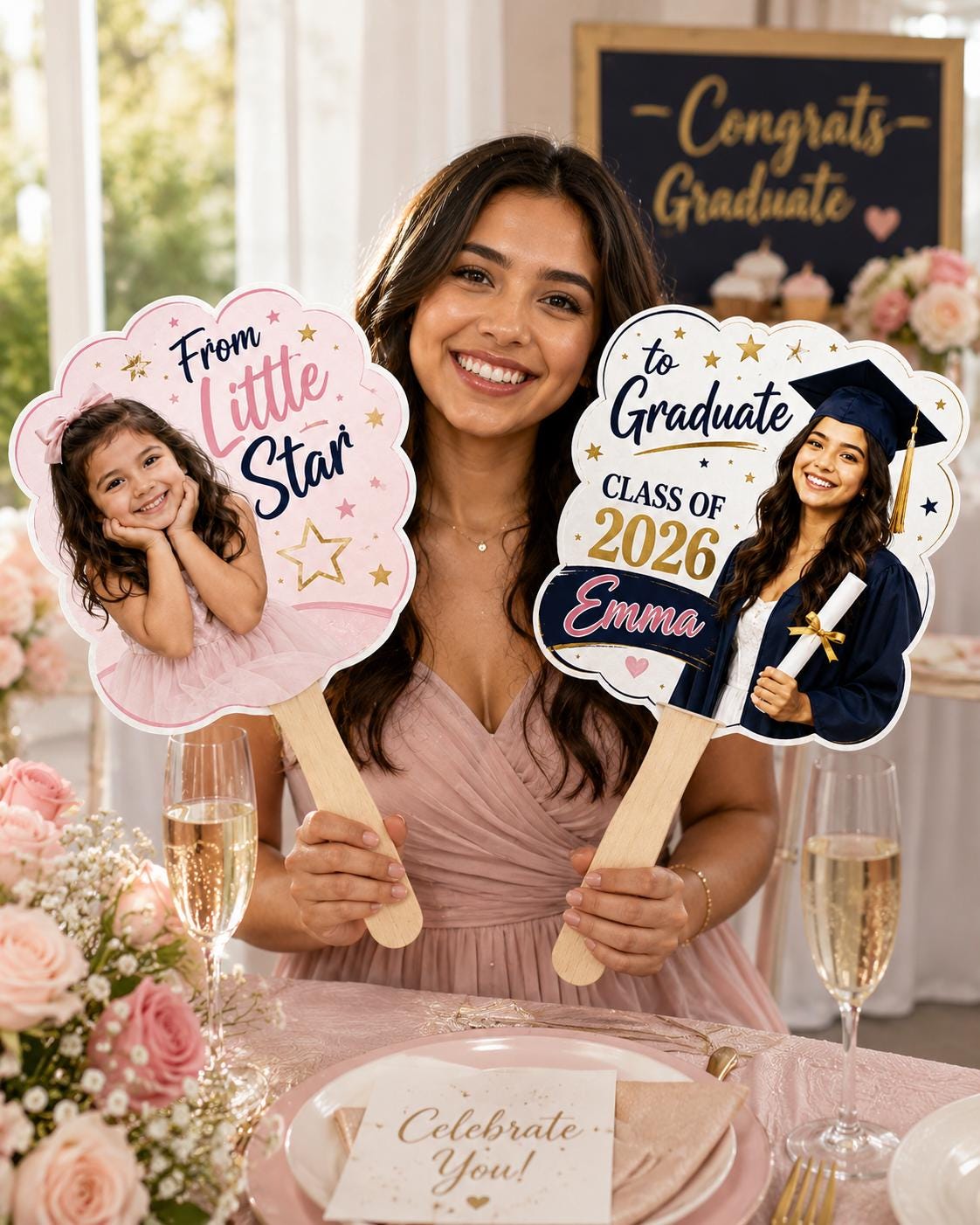 Custom Graduation Photo Fan, Class of 2026 Keepsake Prop - product image 9