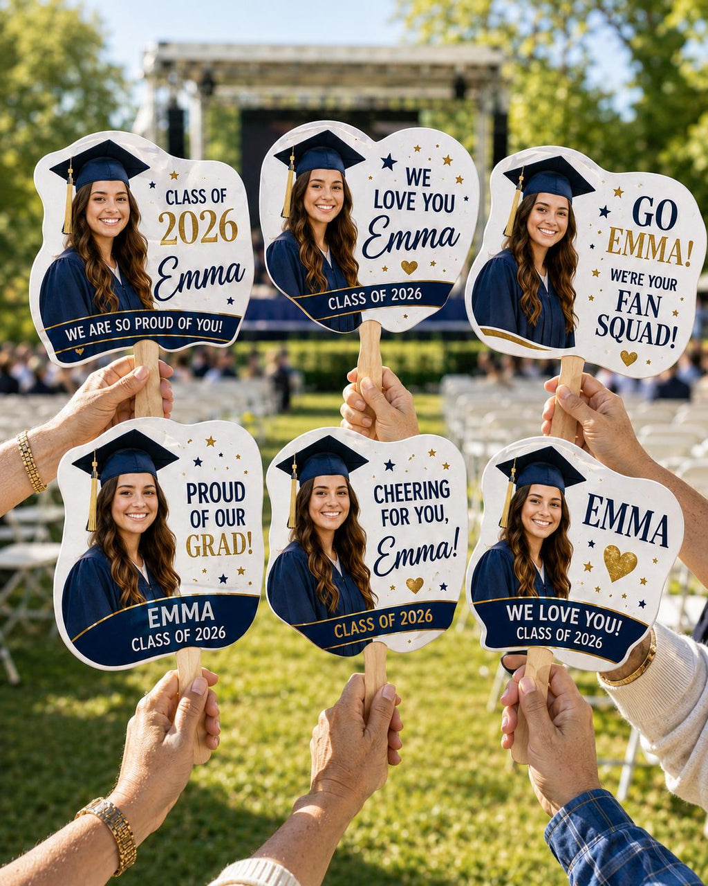 Custom Photo Graduation Fan, Class of 2026 Grad Squad Prop - product image 4