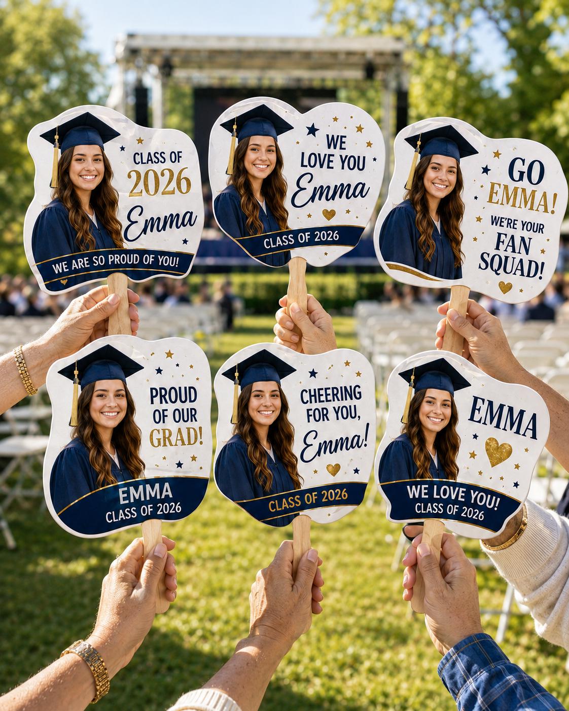 Custom Photo Graduation Fan, Class of 2026 Grad Squad Prop - product image 4