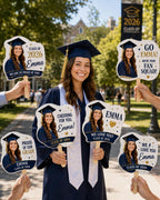 Custom Photo Graduation Fan, Class of 2026 Grad Squad Prop – main product view