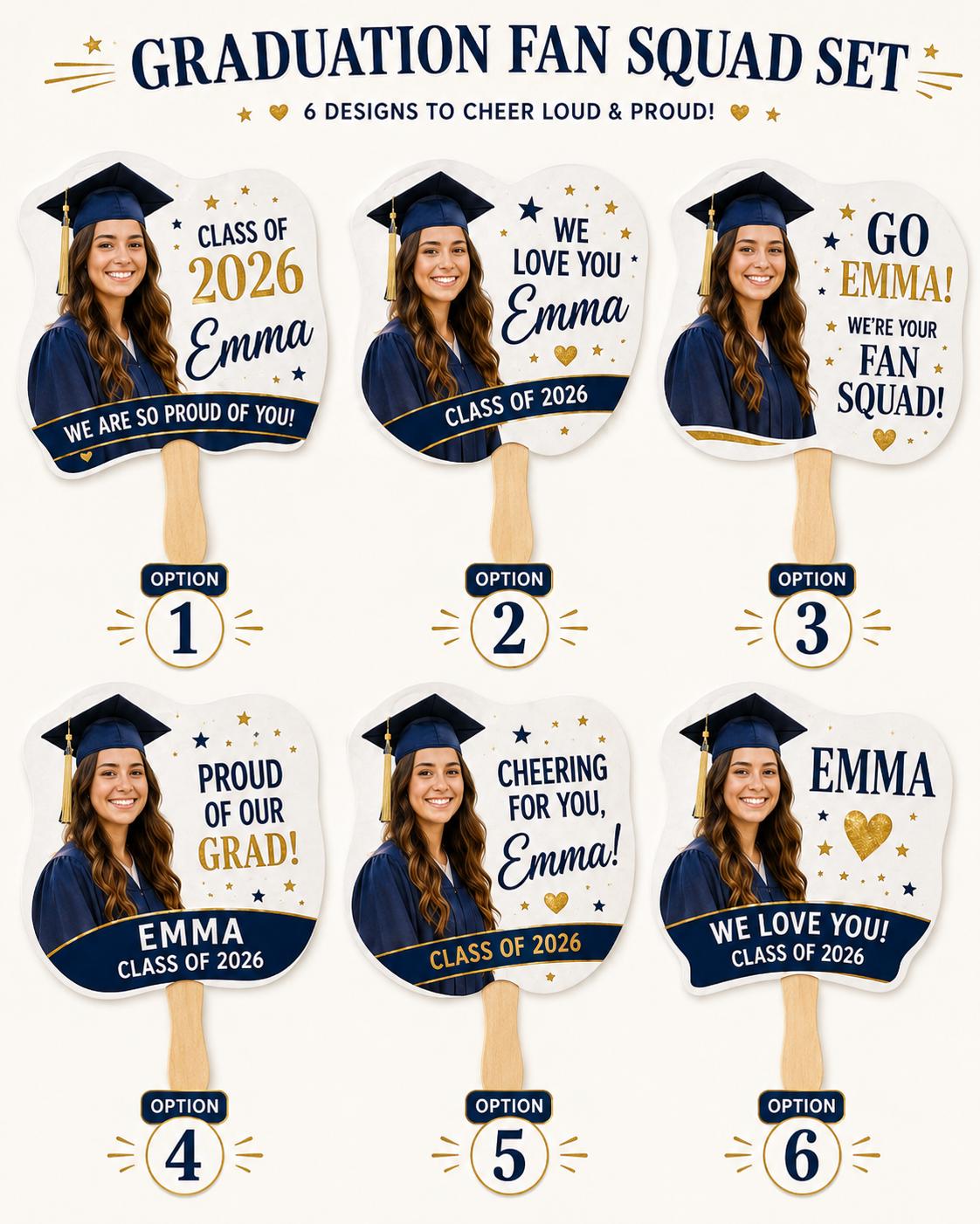 Custom Photo Graduation Fan, Class of 2026 Grad Squad Prop - product image 3