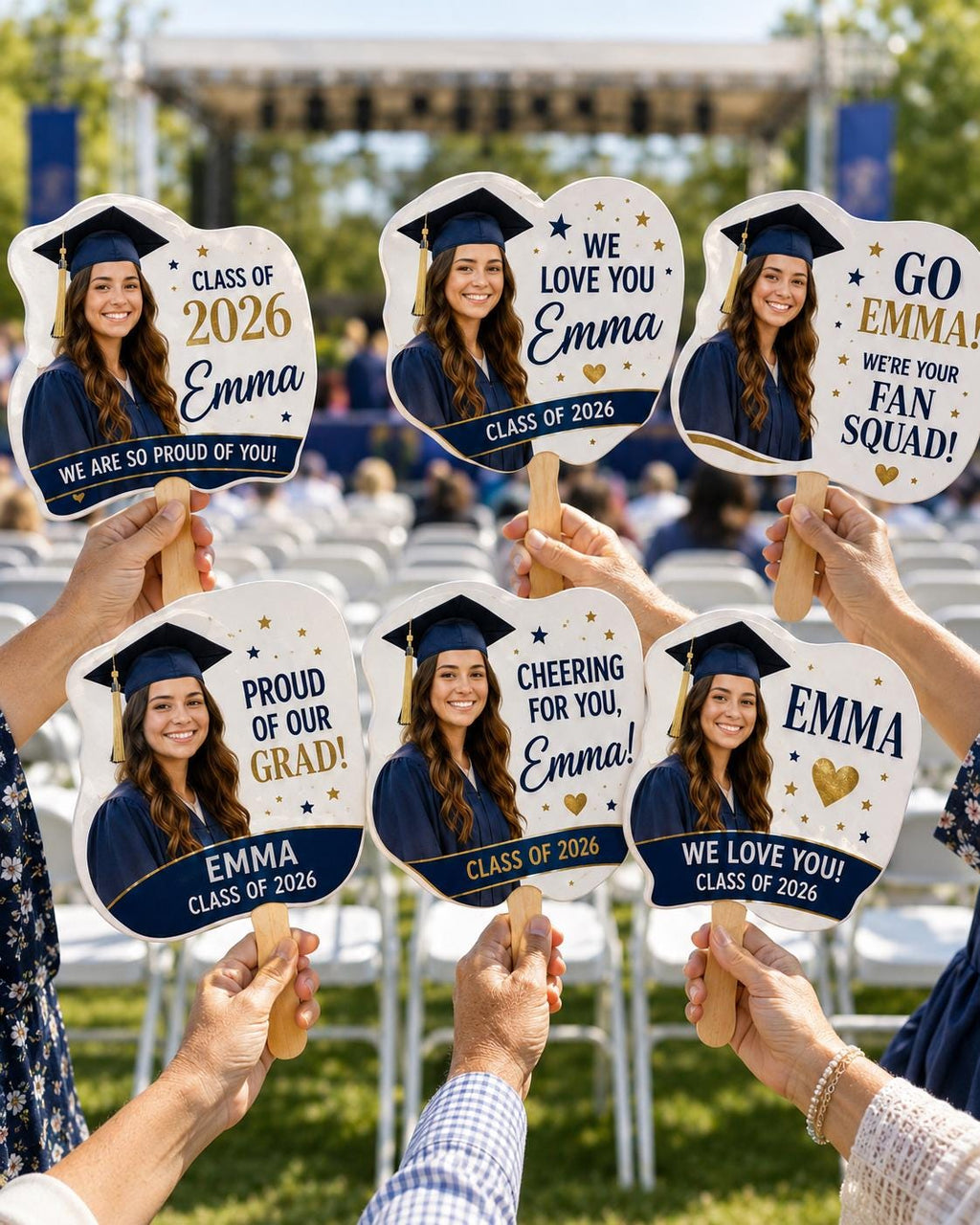 Custom Photo Graduation Fan, Class of 2026 Grad Squad Prop - product image 10