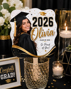 Custom Graduation Photo Fan, Personalized Class of 2026 Glitter Grad Party Prop – product photo 8