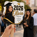 Custom Graduation Photo Fan, Personalized Class of 2026 Glitter Grad Party Prop - product image 1