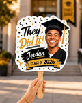 Custom Graduation Photo Fan, Class of 2026 Party Prop, Personalized Grad Keepsake - product image 1