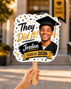 Custom Graduation Photo Fan, Class of 2026 Party Prop – main product view
