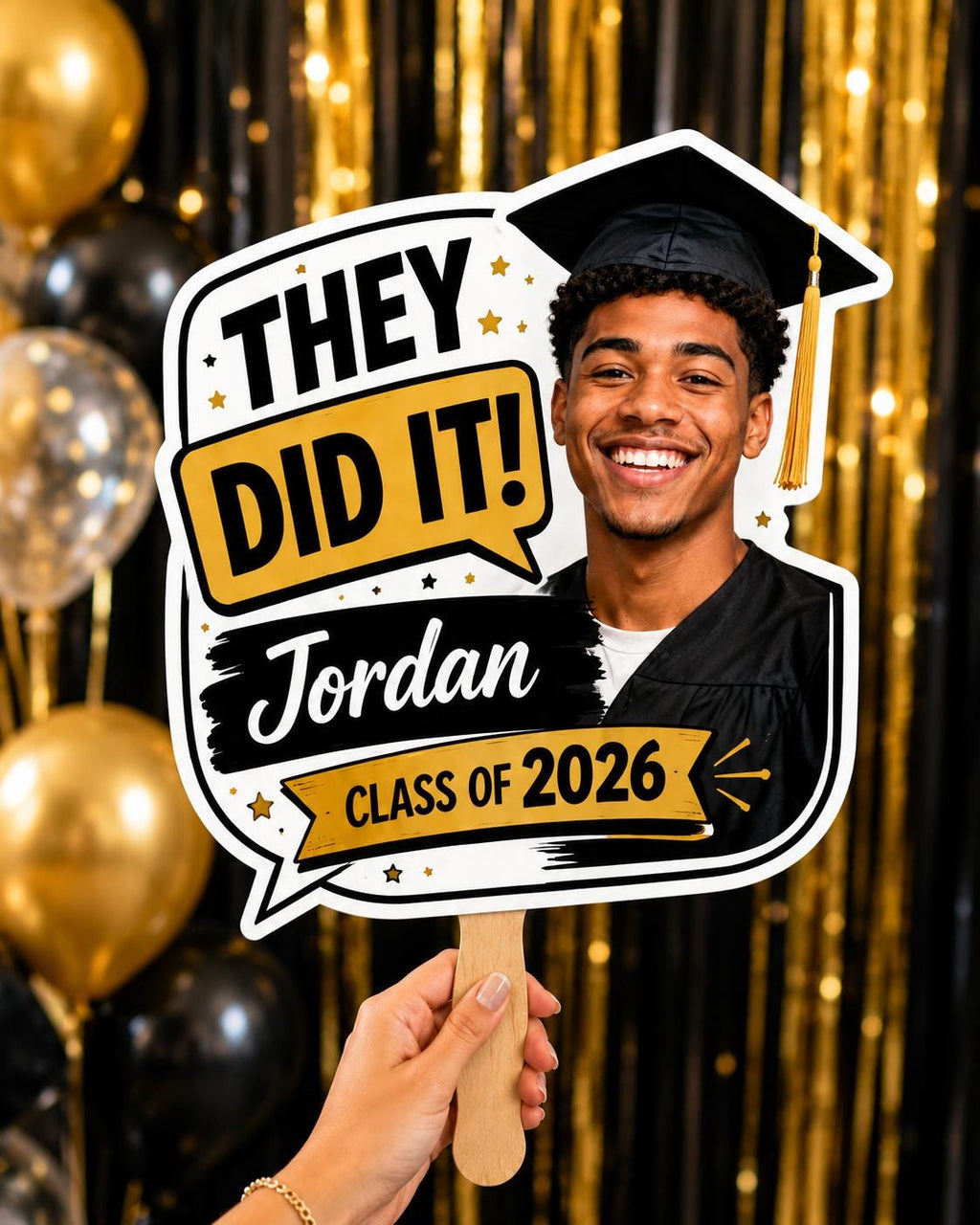 Custom Graduation Photo Fan, Class of 2026 Party Prop, Personalized Grad Keepsake - product image 5