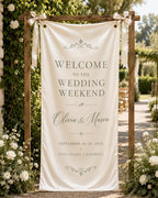 Custom Satin Wedding Weekend Welcome Banner – product photo 7