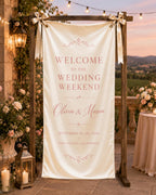 Custom Satin Wedding Weekend Welcome Banner – product photo 10