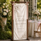 Custom Floral Satin Bridal Brunch Welcome Banner – product photo 7