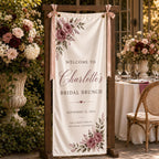 Custom Floral Satin Bridal Brunch Welcome Banner – product photo 6