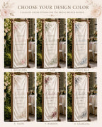 Custom Floral Satin Bridal Brunch Welcome Banner – product photo 2