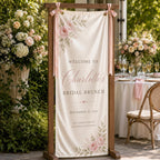 Custom Floral Satin Bridal Brunch Welcome Banner – product photo 9