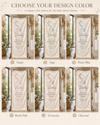 Personalized Satin Baby Shower Welcome Banner, Custom Fabric Event Sign – product photo 4
