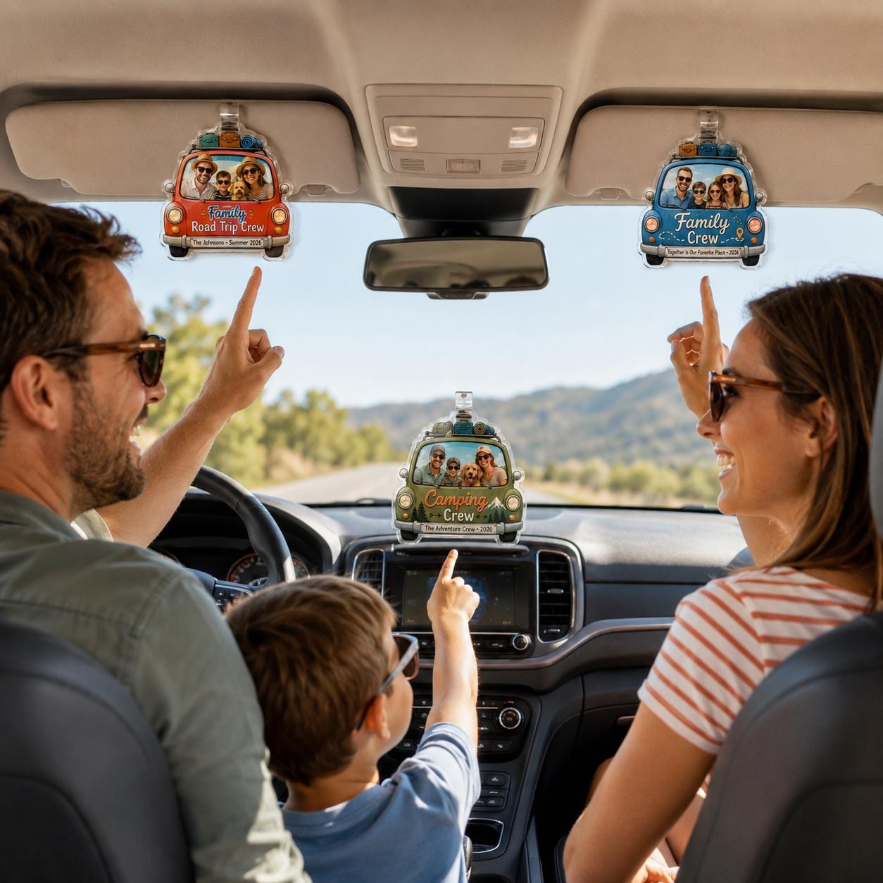 Custom Family Photo Car Visor Clip, Personalized Vacation Decor Accessory - product image 6