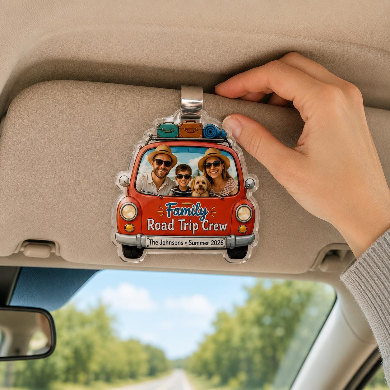 Custom Family Photo Car Visor Clip, Personalized Vacation Decor Accessory - product image 9