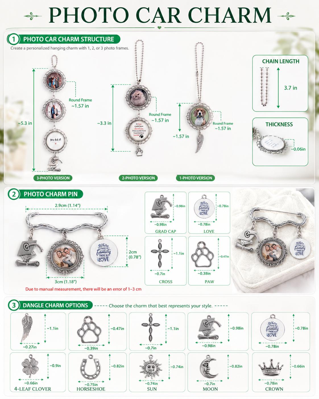 Custom Photo Car Charm, Drive Safe Rearview Mirror Keepsake, First Car Gift - product image 3