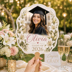 Floral Graduation Photo Fan, Custom Class of 2026 Keepsake, Personalized Grad Gift – product photo 4
